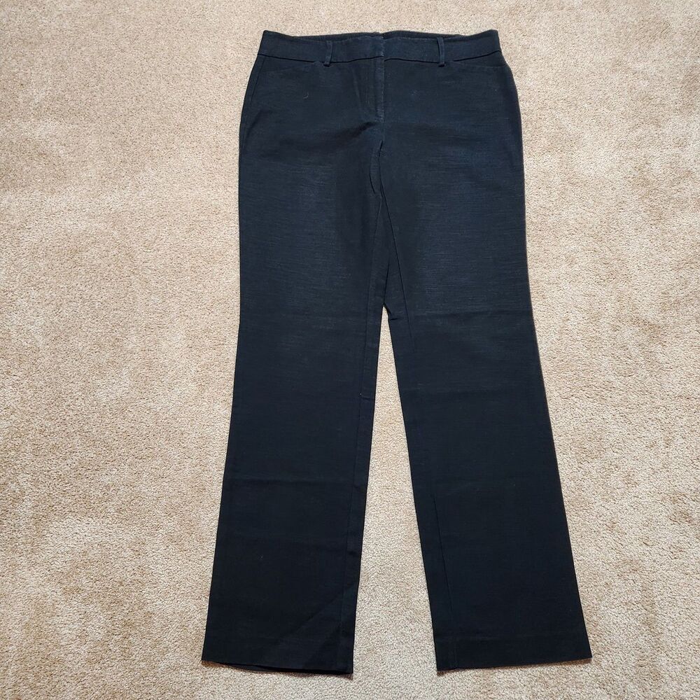 Ann Taylor Dress Pants Women 10 Black Mid Rise Signature Straight Leg